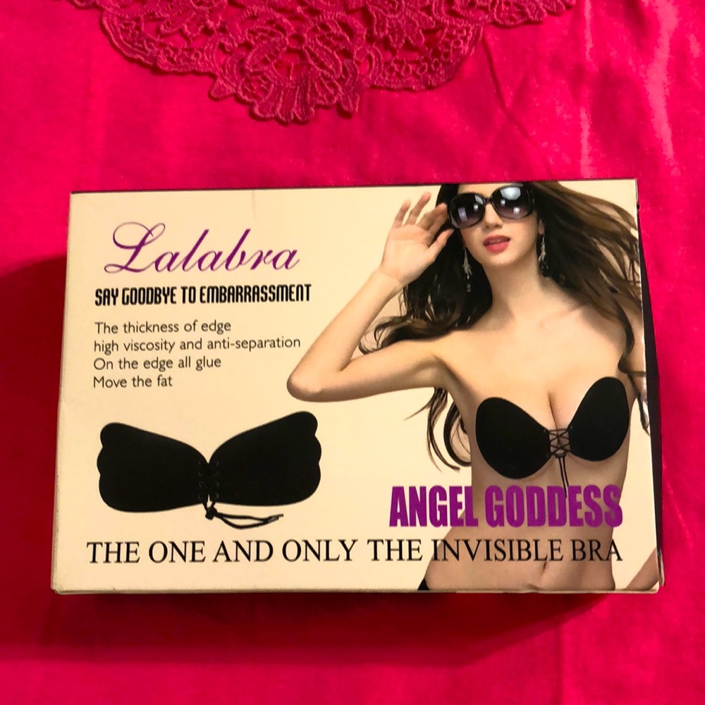 New Lalabra The Invisible Bra. Color: Black Size: Cup B